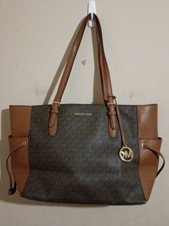 Michael Kors Handbags - Michael Kors Women Gilly Large Signature Travel Drawstring Tote Bags Brown